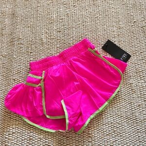 FIVE Kids Neon Pink Shorts Pretty in Pleat size child large nwt dance wear